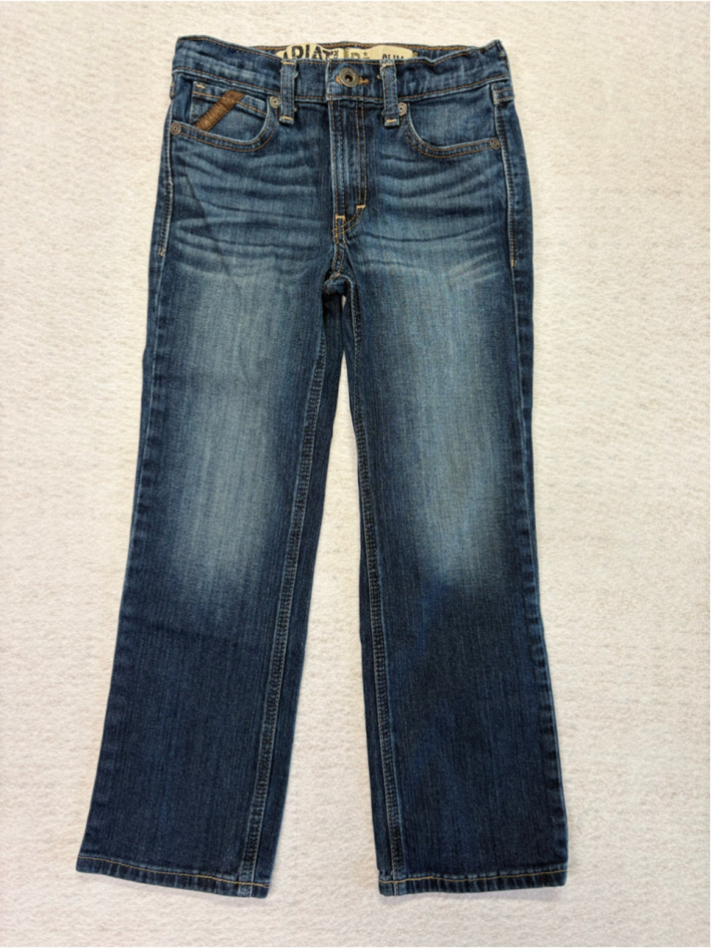 Ariat B5 Slim Boys Jeans Size 8 Blue Denim Western Cowboy Adjustable Waist